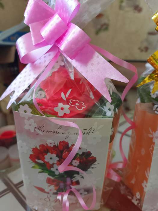 Фотография покупателя товара Подарочный бант - бабочка №1.8, розовый, для упаковки подарков - Фото 5