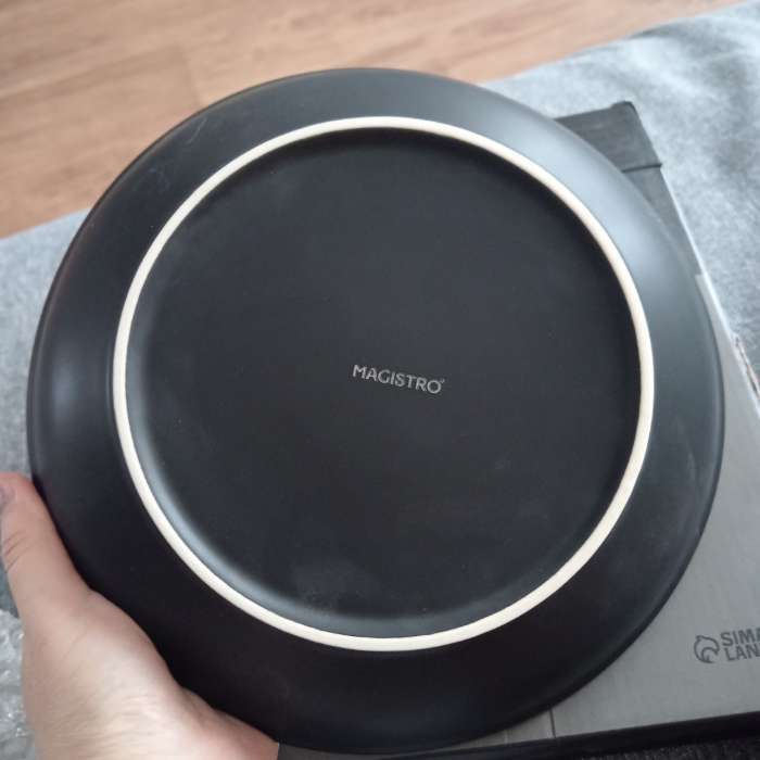 Фотография покупателя товара Тарелки Magistro Matt black, 950 мл, 23.5×4 см, набор 2 шт., фарфор, белые, чёрные - Фото 4