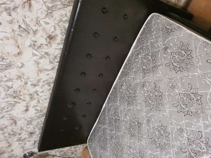 Фотография покупателя товара Кровать «Космопорт» с ПМ, 160×200 см, экокожа, цвет горький шоколад - Фото 4