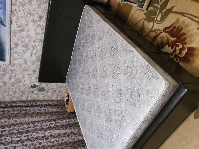 Фотография покупателя товара Кровать «Космопорт» без ПМ, 140×200 см, экокожа, цвет ванильное суфле - Фото 5