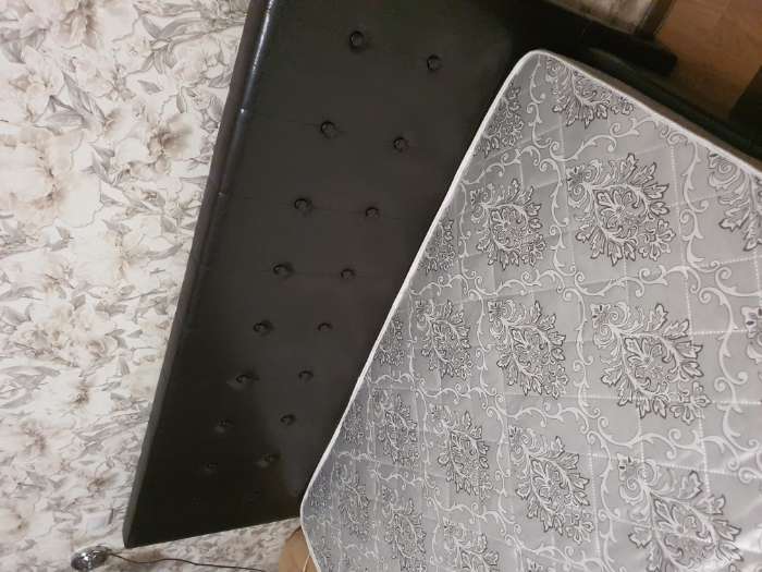 Фотография покупателя товара Кровать «Космопорт» с ПМ, 140×200 см, экокожа, цвет горький шоколад - Фото 3