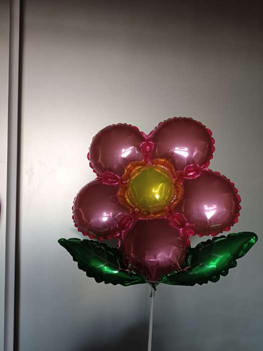 Фотография покупателя товара Воздушный шар фольгированный 20" «Цветок», фуксия, набор 5 шт. - Фото 1