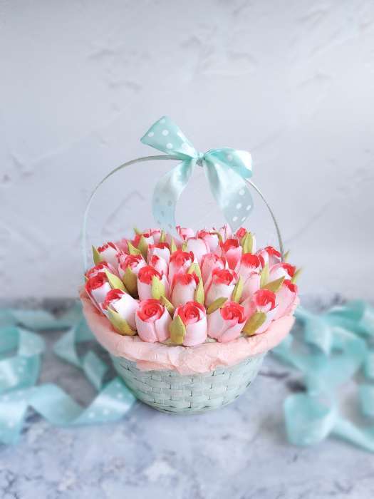 Фотография покупателя товара Корзина плетёная для хранения, 26×26×12 см, ручка h=18 см, бамбук, зелёная - Фото 1