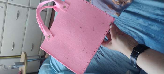 Фотография покупателя товара Набор для создания сумки из фетра "Медвежонок", цвет желтый - Фото 2