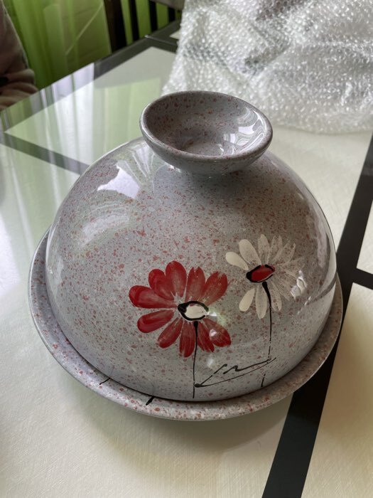 Фотография покупателя товара Блинница Псковский гончар «Ромашка двойная», 15×24 см, керамика, серая - Фото 1