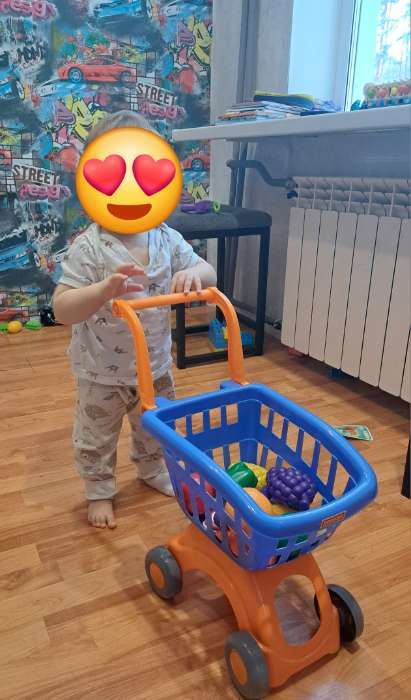 Фотография покупателя товара Тележка для маркета «Мини» с набором продуктов, 8 предметов - Фото 1