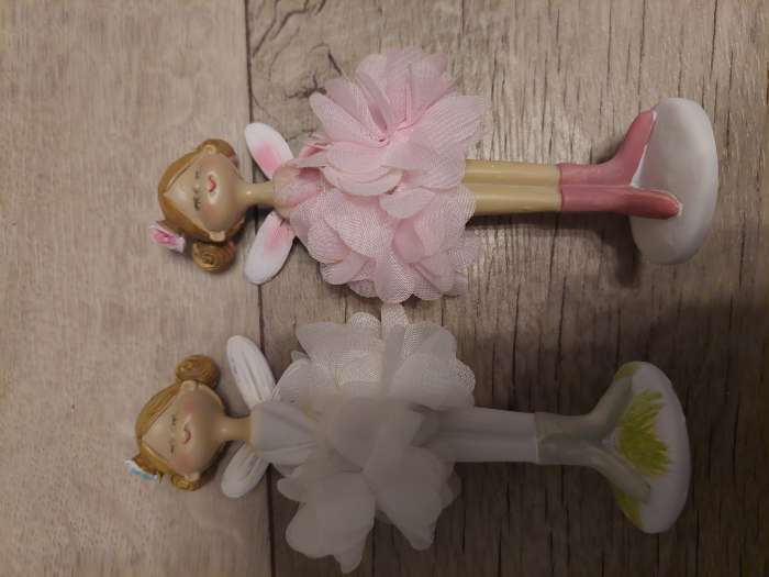 Фотография покупателя товара Фигурка полистоун «Девочка фея в платье из цветов», 8×6×16 см, МИКС - Фото 1