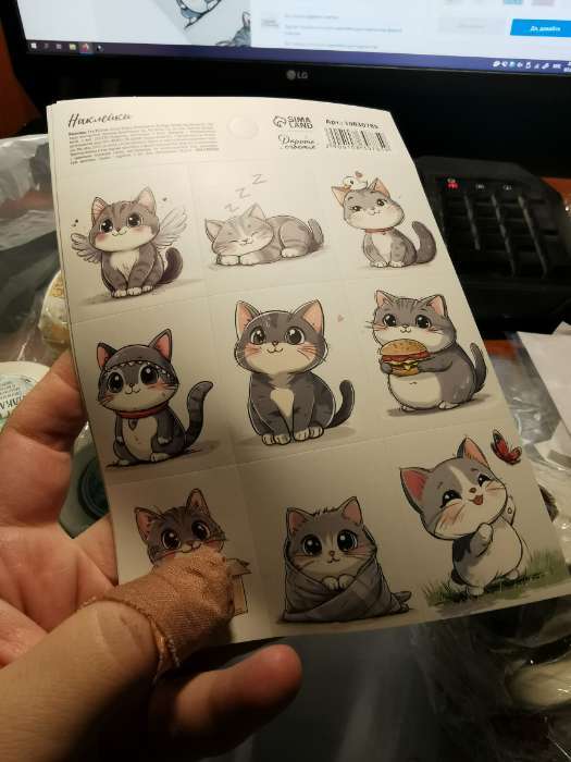 Фотография покупателя товара Наклейки детские «Котики», 11×16 см - Фото 1