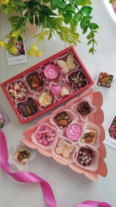 Фотография покупателя товара Коробка складная для 8 конфет «Самой прекрасной», 9.8×17.7×3.5 см - Фото 4