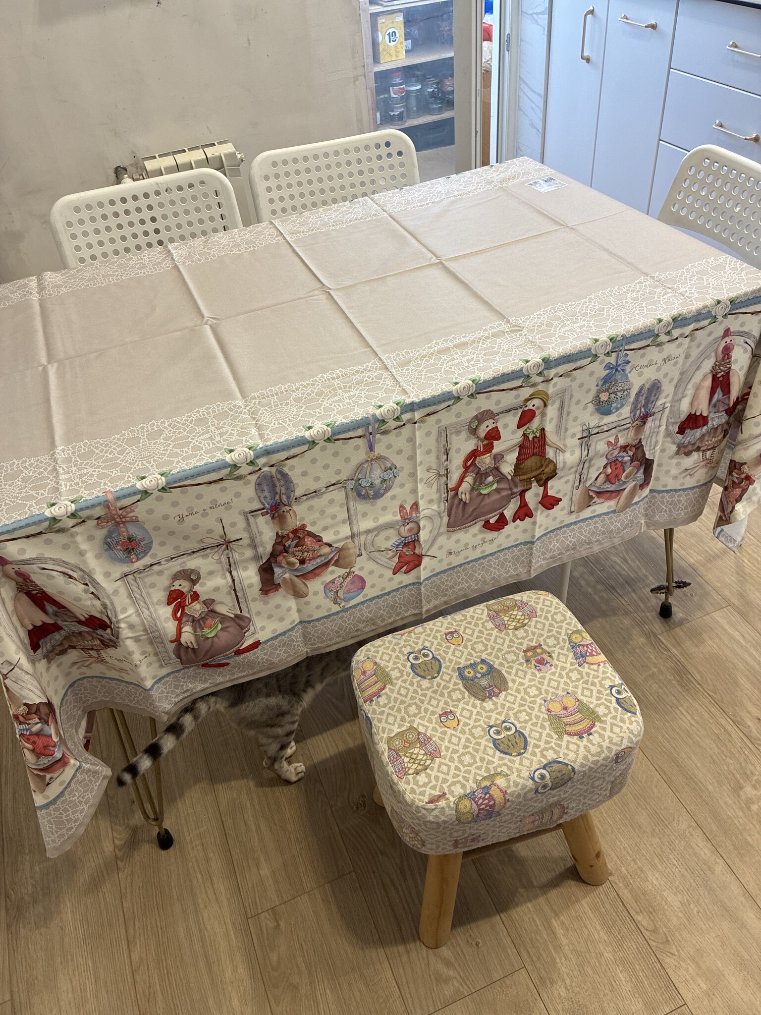 Фотография покупателя товара Скатерть «Этель. Пасхальные Тильды», 220×147 см, 100% хлопок, саржа 190 г/м² - Фото 1