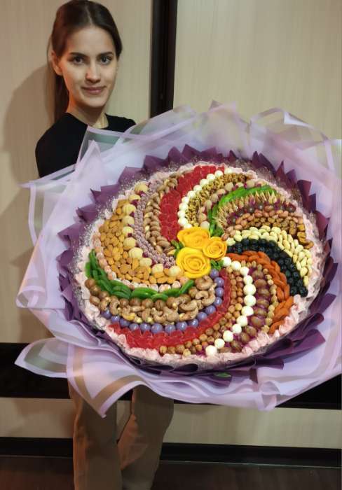 Фотография покупателя товара Пленка для цветов и букетов, тонированная, матовая, пепельно-пудровый, 0.5×10 м ±1 см, 65 мкм - Фото 3