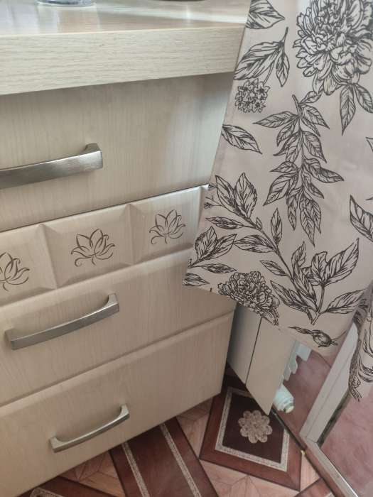 Фотография покупателя товара Шторы для кухни с подхватами «Этель» Black flowers, 149×180 см, комплект - 2 шт. - Фото 1