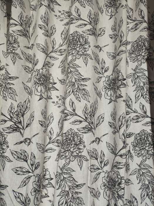 Фотография покупателя товара Шторы для кухни с подхватами «Этель» Black flowers, 149×180 см, комплект - 2 шт. - Фото 2