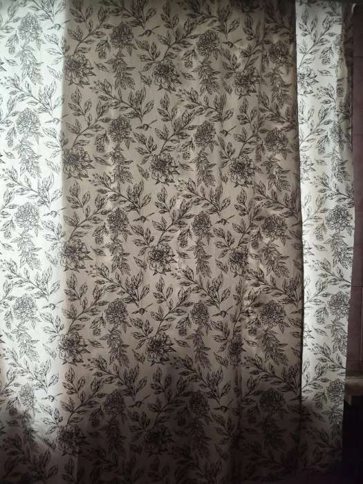 Фотография покупателя товара Шторы для кухни с подхватами «Этель» Black flowers, 149×180 см, комплект - 2 шт. - Фото 3