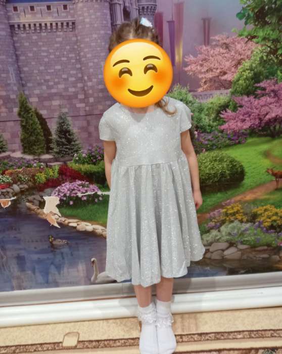 Фотография покупателя товара Платье нарядное детское KAFTAN, р. 30 (98-104 см), серебристый - Фото 2