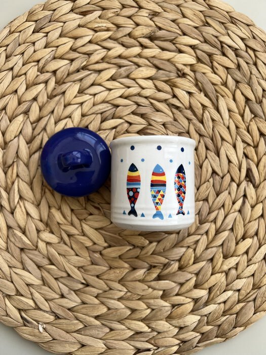 Фотография покупателя товара Сахарница-солонка Доляна «Эвкалипт», 150 мл, d=7 см, керамика, белая - Фото 2