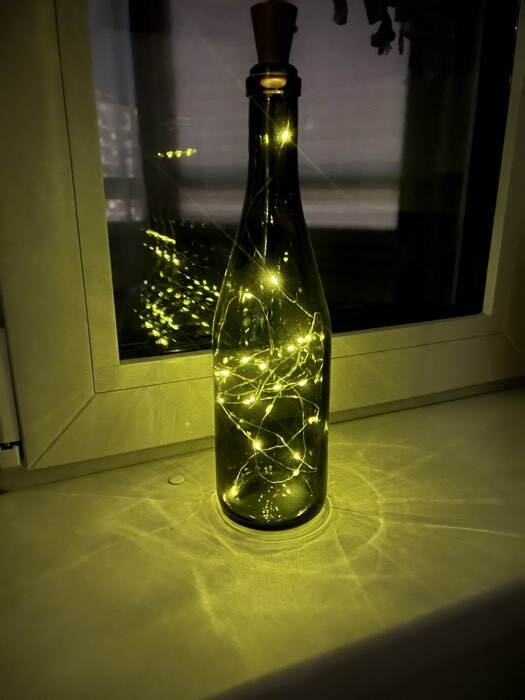 Фотография покупателя товара Гирлянда «Нить», 2 м, уличная, роса с пробкой, IP44, серебристая нить, 20 LED, солнечная батарея, свечение тёплое белое - Фото 1