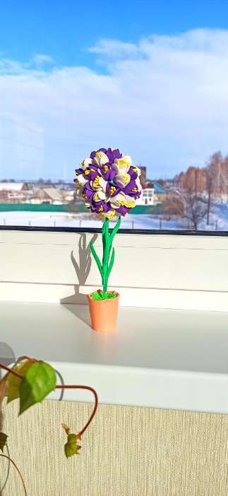 Фотография покупателя товара Набор для творчества топиарий малый «Крокусы», фиолетовый/белый - Фото 1