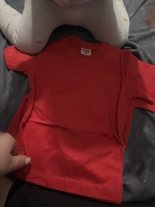 Фотография покупателя товара Футболка детская, красная, рост 122 см - Фото 2