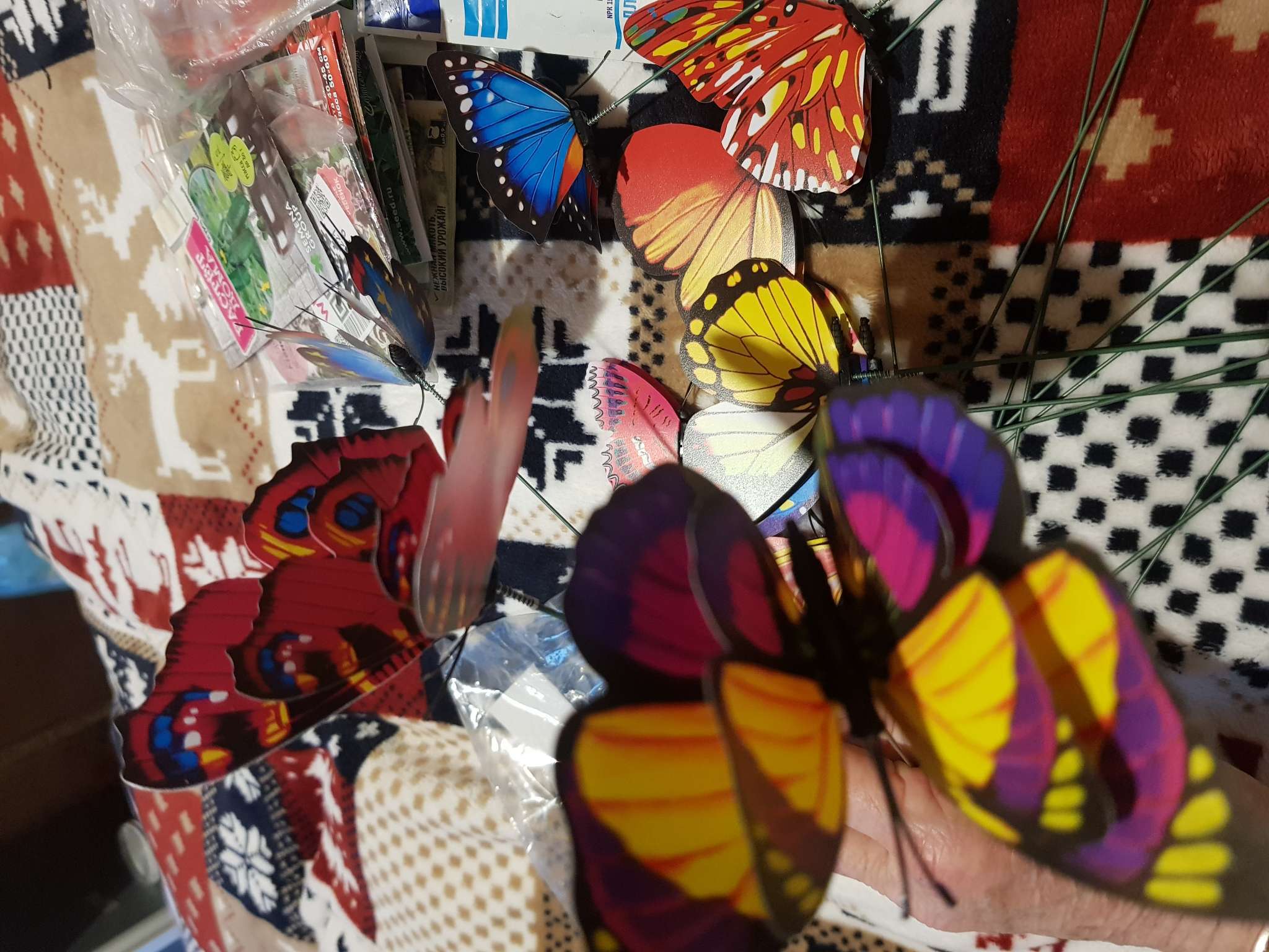 Фотография покупателя товара Штекер садовый «Бабочки c двойными крыльями», 12, 10, 8 см, набор 20 шт. - Фото 1