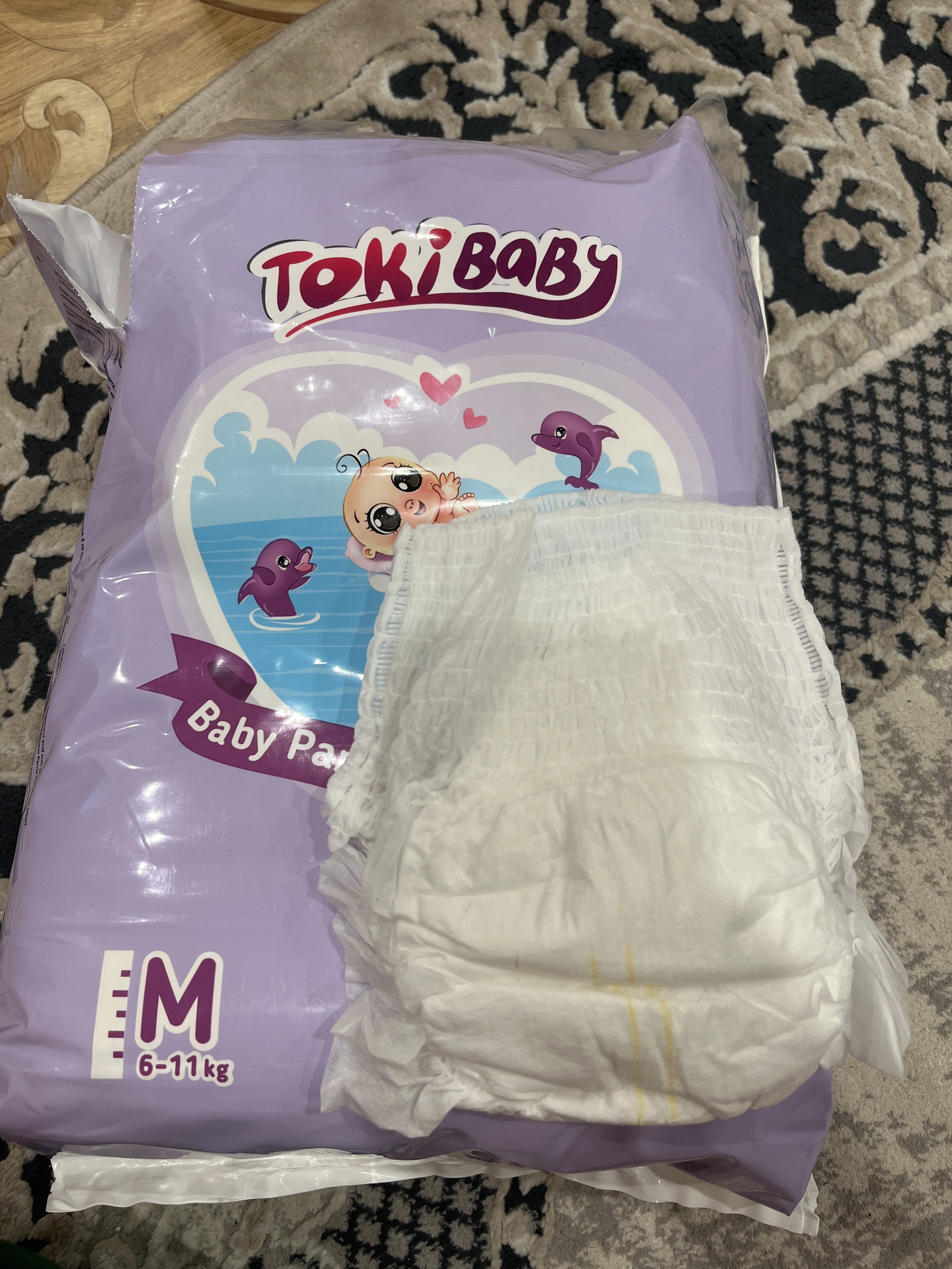 Фотография покупателя товара Подгузники-трусики детские TokiBABY размер M, 48шт - Фото 1