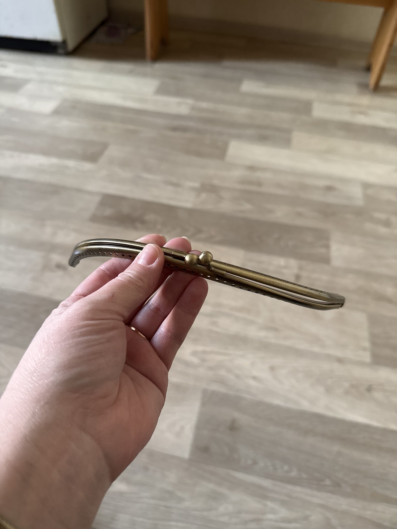 Фотография покупателя товара Фермуар пришивной «Полукруг», 20×9 см, цвет бронзовый - Фото 1