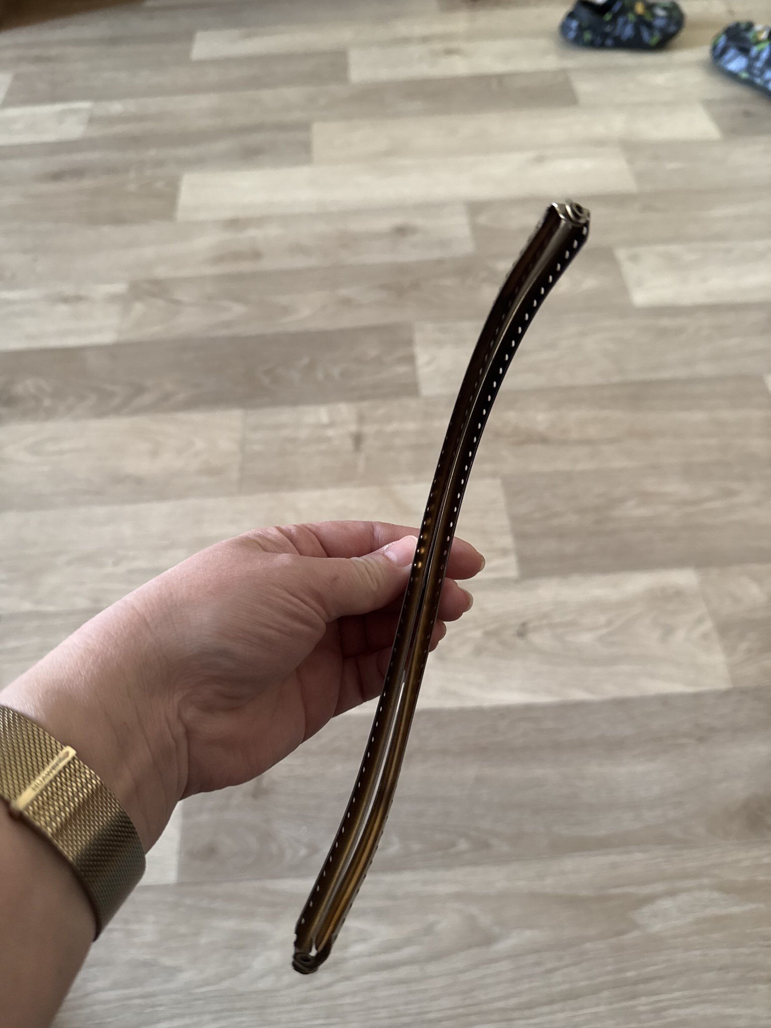 Фотография покупателя товара Фермуар пришивной «Полукруг», 20×9 см, цвет бронзовый - Фото 2