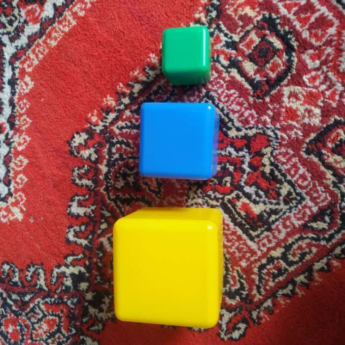 Фотография покупателя товара Кубики детские, пластиковые, цветные, 60 штук, 6×6 см - Фото 2