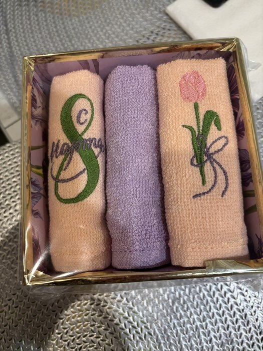 Фотография покупателя товара Набор полотенец «8 Марта» 30×30 см-3 шт., 100% хлопок 340 г/м² - Фото 1