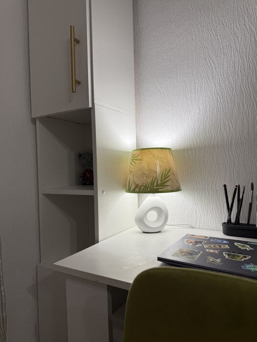 Фотография покупателя товара Настольная лампа с абажуром RISALUX «Сигалия», Е14, 15 Вт белый, 15×15×28 см - Фото 3