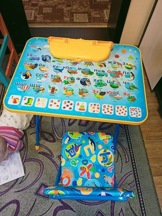 Фотография покупателя товара Комплект детской мебели «Познайка. Азбука» складной, цвета стула МИКС - Фото 32
