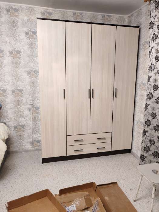 Фотография покупателя товара Шкаф прямой четырёхстворчатый «Квадро», 2 ящика, 1600×487×2200 мм, цвет венге/лоредо - Фото 178