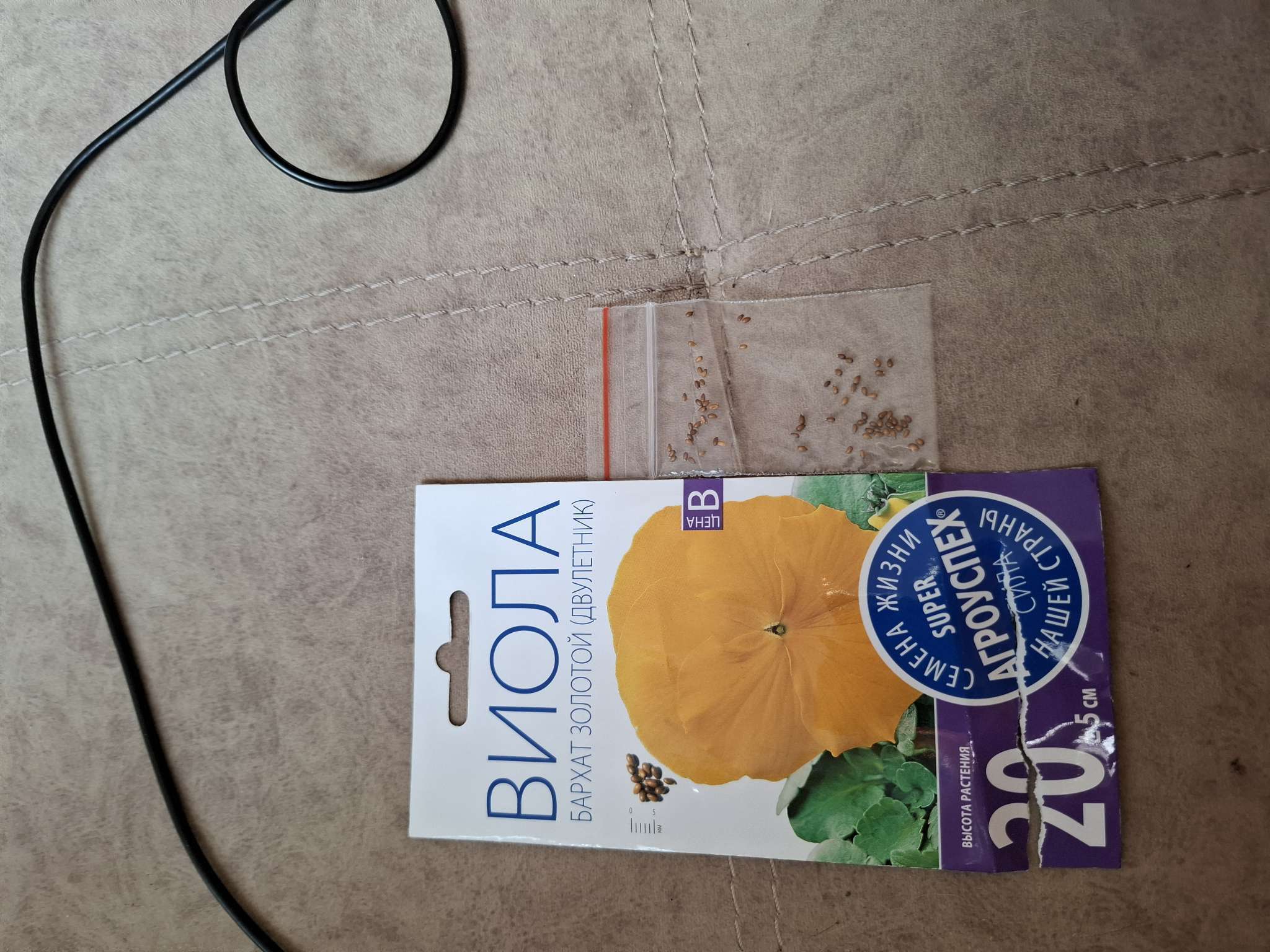 Фотография покупателя товара Семена цветов Виола "Бархат", золотой, Дв, 0,1 г - Фото 1