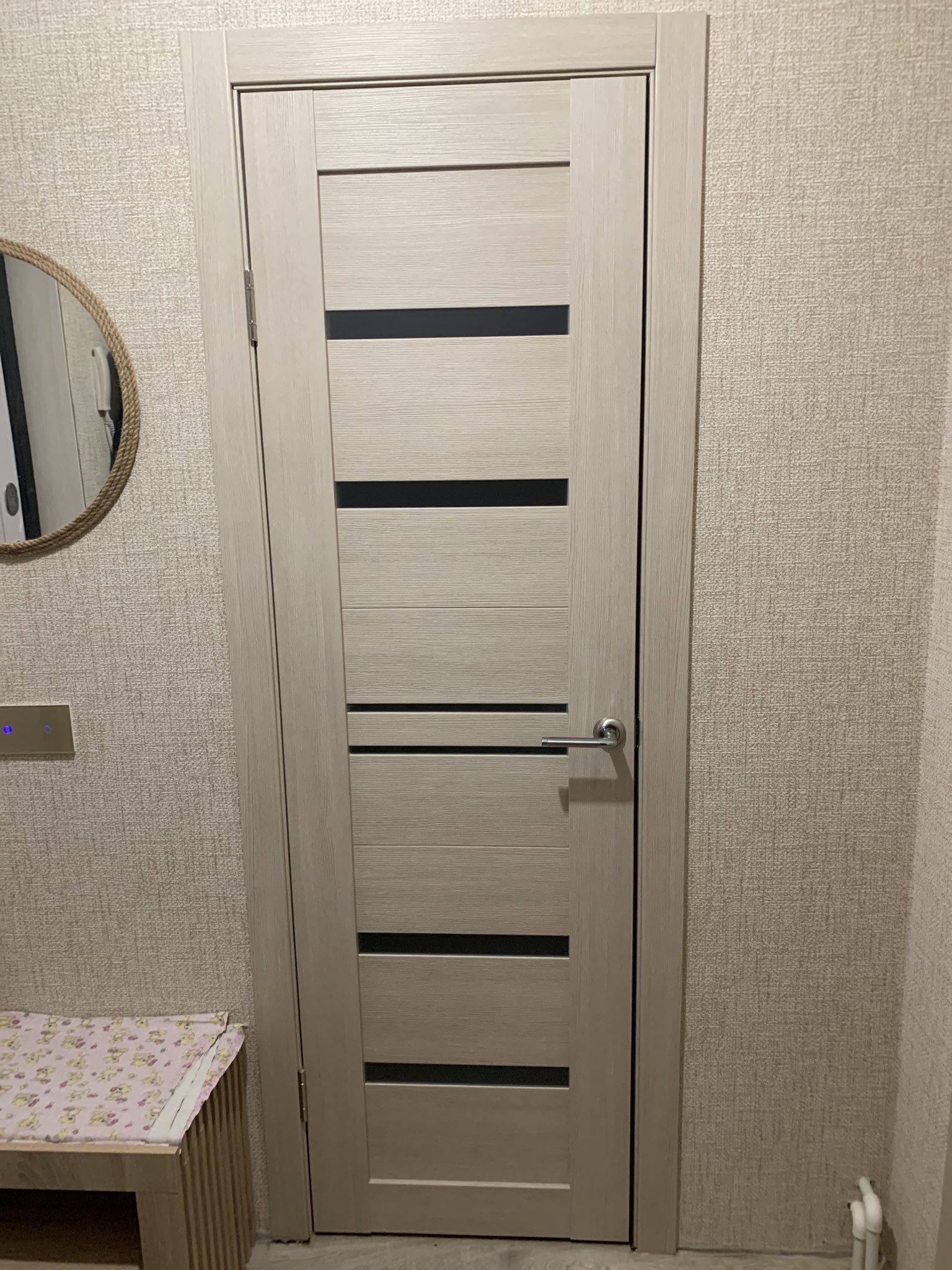 Фотография покупателя товара Дверь межкомнатная комплект 293, со стеклом мателюкс, 2000×800 мм, экошпон, цвет ясень латте - Фото 1