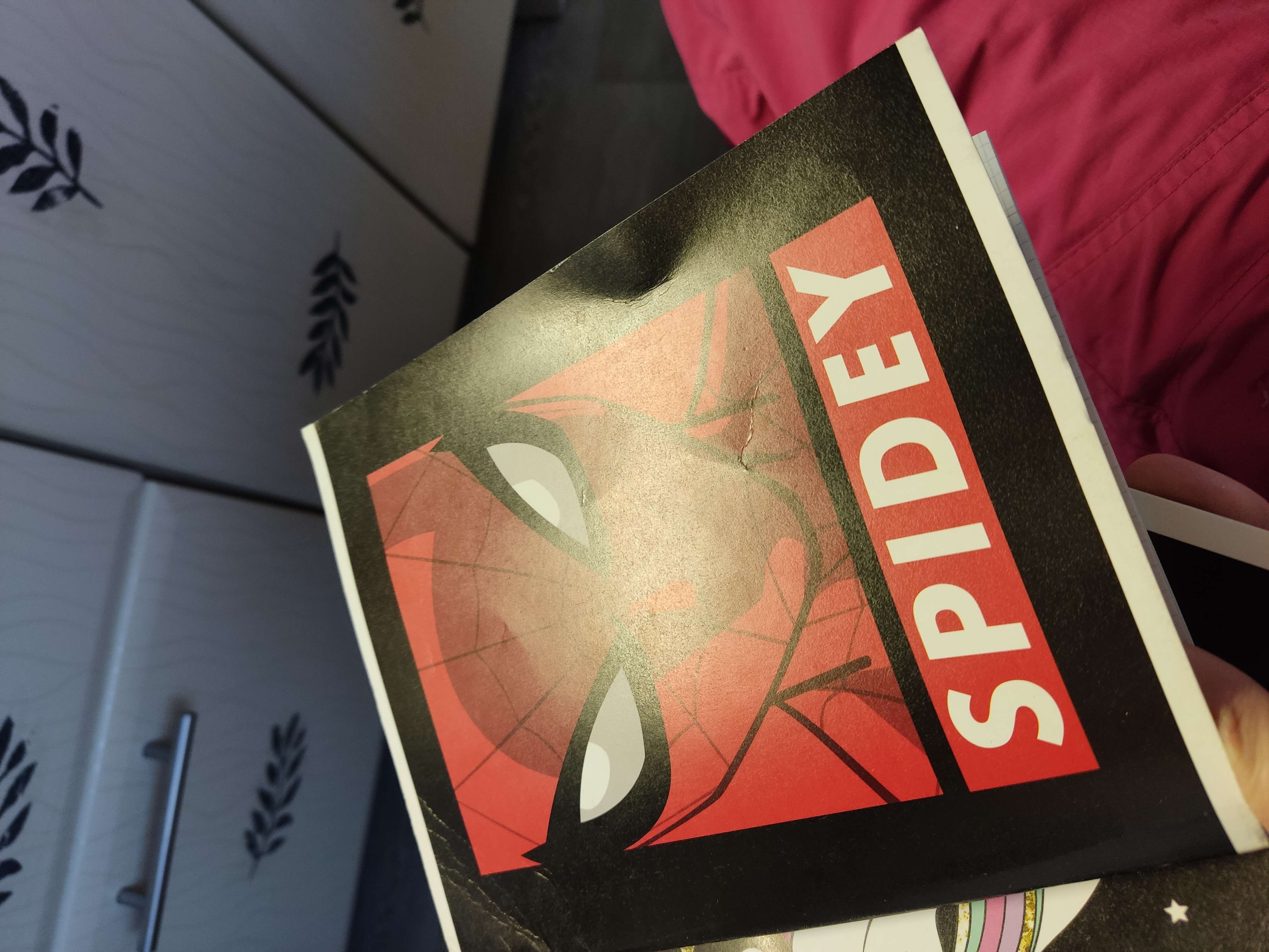 Фотография покупателя товара Тетрадь 48 листов в клетку, картонная обложка, Человек-паук - Фото 1