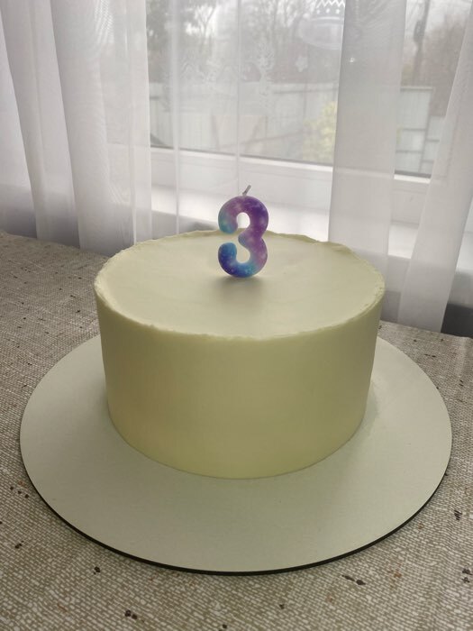 Фотография покупателя товара Свеча в торт «Черный мрамор», цифра 5, 5.5 см - Фото 1