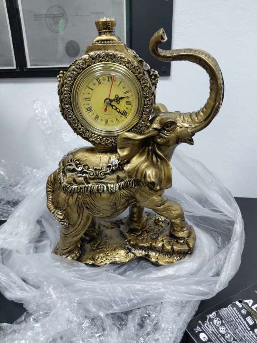Фотография покупателя товара Часы настольные интерьерные каминные «Слон», 35×22×10 см - Фото 1
