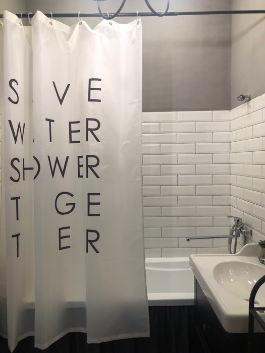 Фотография покупателя товара Штора для ванной «Save water»,145×180 см - Фото 2