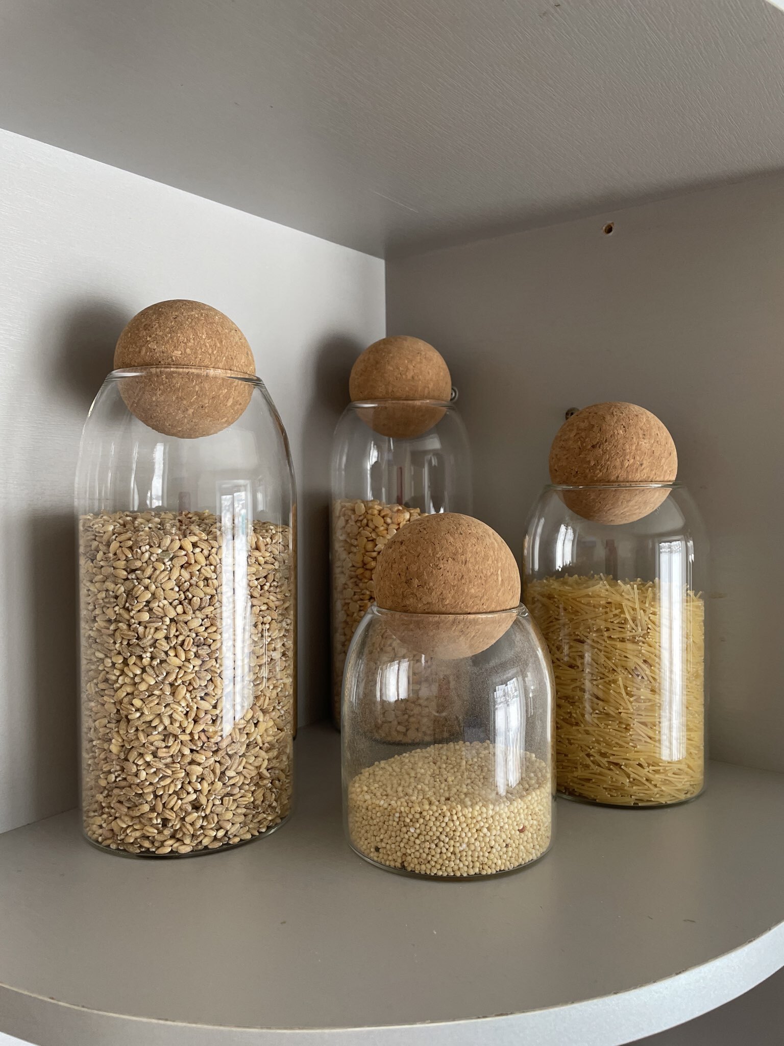 Фотография покупателя товара Банка для хранения сыпучих «Эко. Шар», 800 мл, 9×18.5 см, с пробковой крышкой, стекло - Фото 1