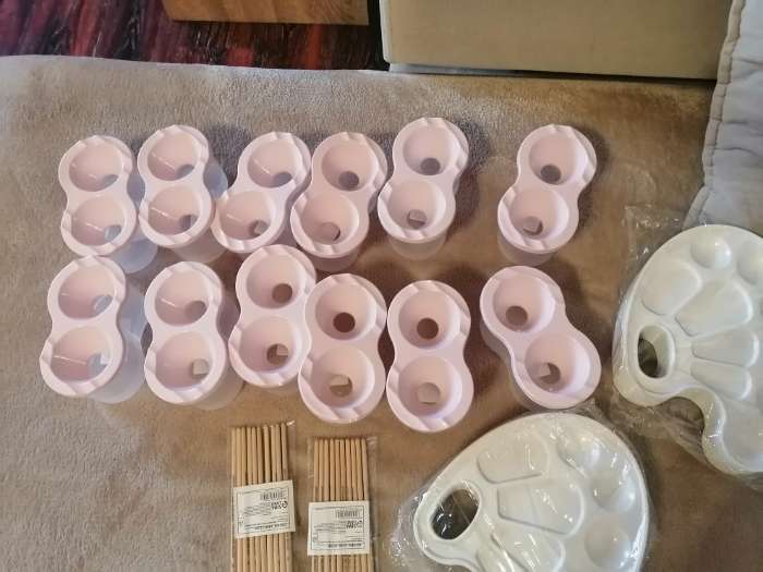 Фотография покупателя товара Стакан - непроливайка для рисования двойной Calligrata «Прованс», 150 мл ×2, пастельный МИКС - Фото 1