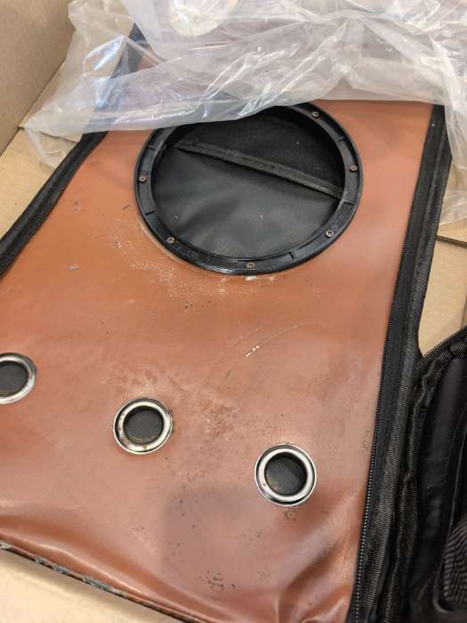 Фотография покупателя товара Рюкзак для переноски кошек «Гламуррр», 32×25×42 см, с окном для обзора, голубой - Фото 4