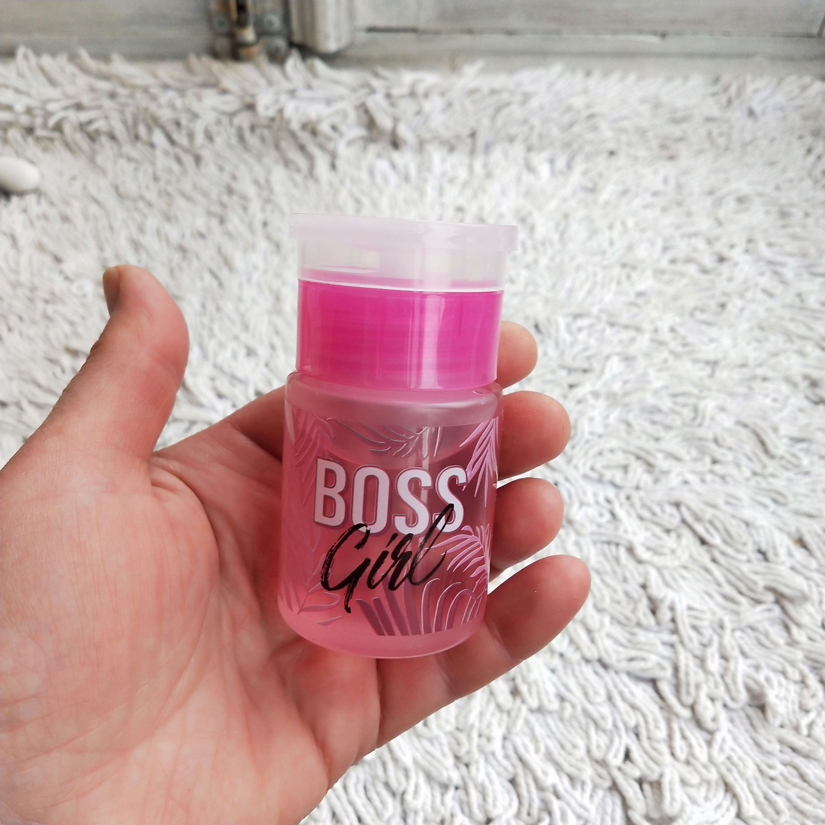 Фотография покупателя товара Флакон с помпой «Boss Girl», 75 мл, цвет розовый - Фото 1