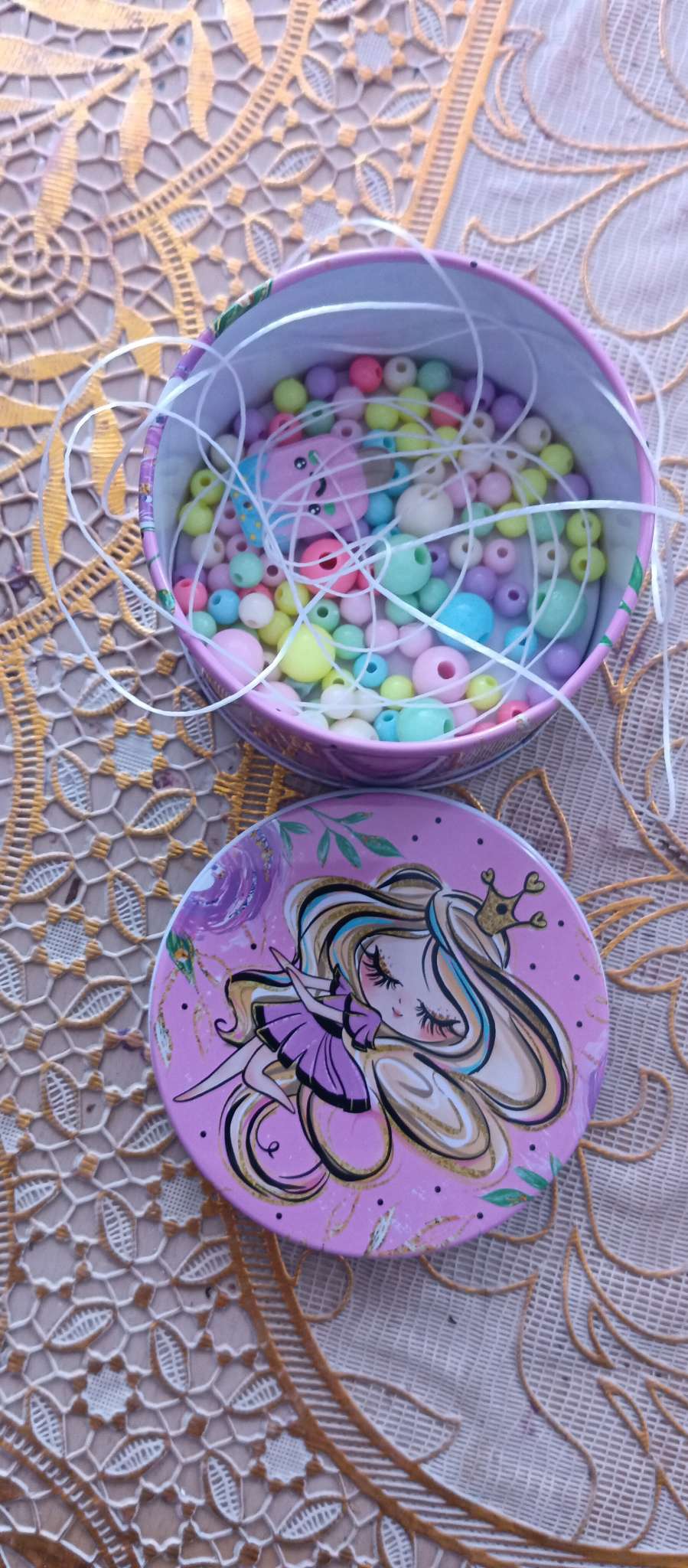 Фотография покупателя товара Набор для творчества «Создай своё украшение: Принцесса», в металлической банке - Фото 1