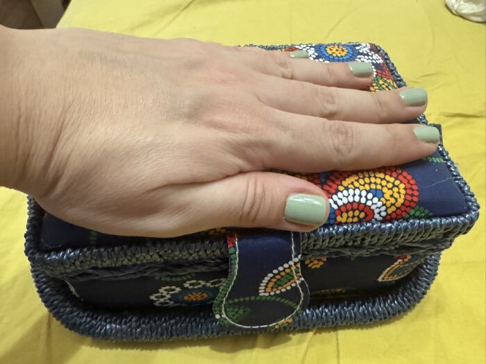 Фотография покупателя товара Шкатулка для рукоделия и шитья «Цветочная мозаика», хранение ниток, иголок, мелочи, 18×12×9.5 см - Фото 2