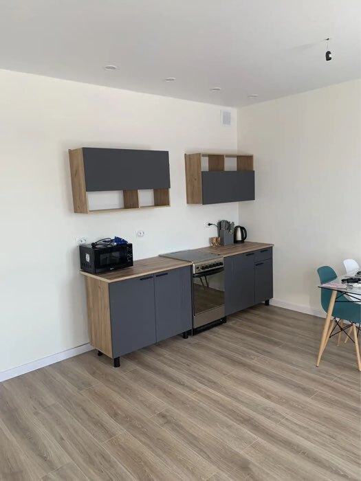 Фотография покупателя товара Кухонный гарнитур прямой «Монако», 2000 мм, цвет графит МДФ/дуб золотой ЛДСП/столешница дуб вотан - Фото 1