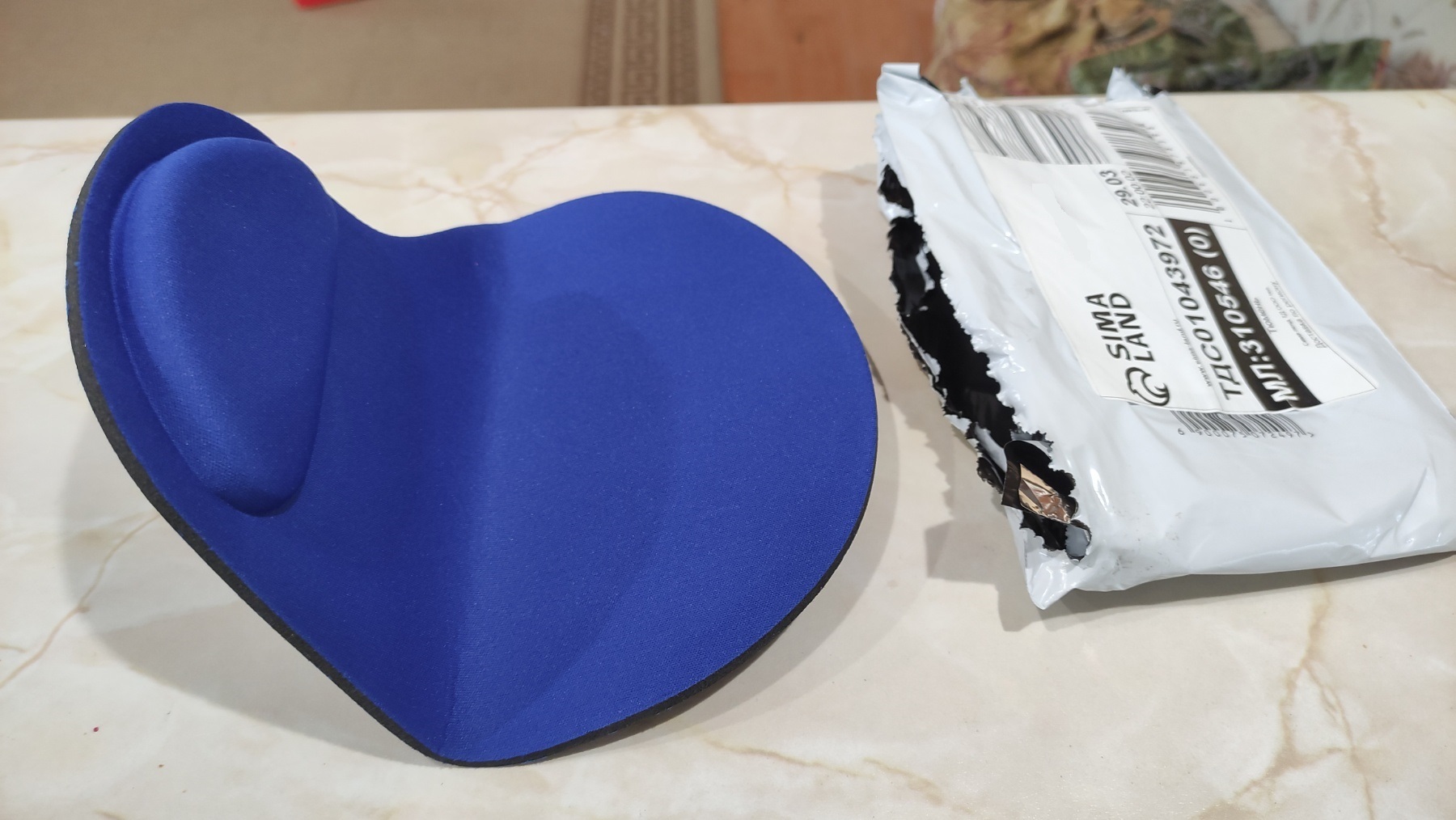 Фотография покупателя товара Коврик для мыши LuazON, подушка под руку, серый - Фото 2