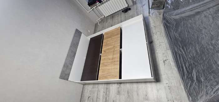 Фотография покупателя товара Кровать двуспальная «Юнона», 1600×2000 мм, цвет венге/дуб - Фото 4