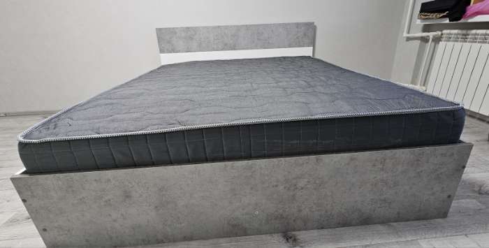 Фотография покупателя товара Кровать двуспальная «Юнона», 1600×2000 мм, цвет венге/дуб - Фото 2