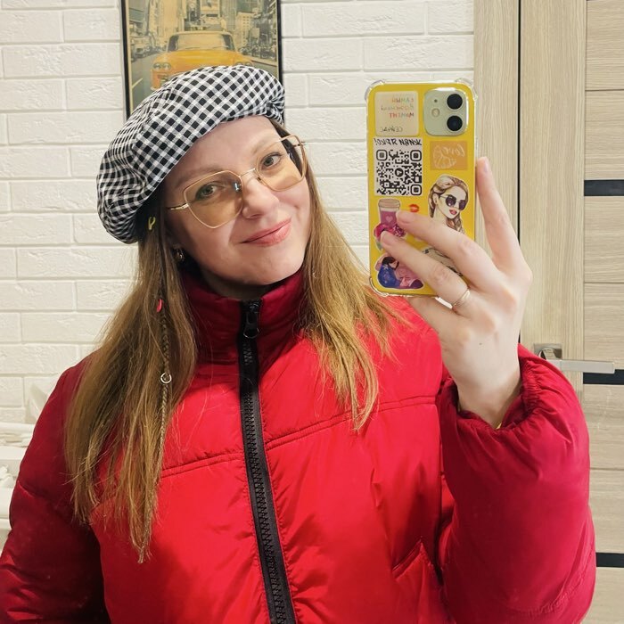 Фотография покупателя товара Берет в клетку, голубой, р-р 56 см - Фото 1