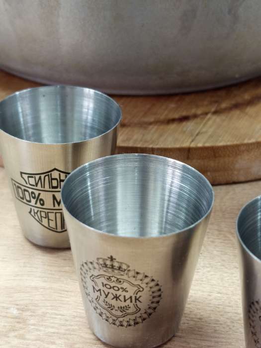 Фотография покупателя товара Стопки в чехле «100% Мужик»: нержавеющая сталь, набор 3 шт. × 30 мл - Фото 2